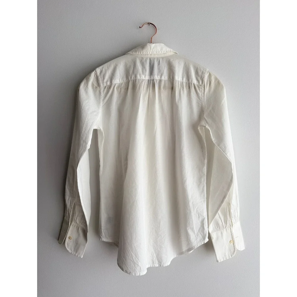 Ralph Lauren White Ruffle Pintuck Cotton Button Down Shirt Regency Youth Sz 10